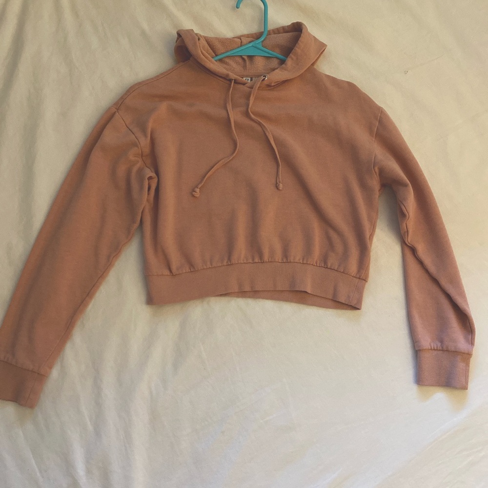 h&m cropped xs blush hoodie